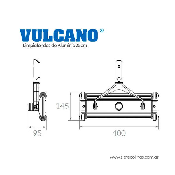 Medidas Limpiafondos de Aluminio de 35cm